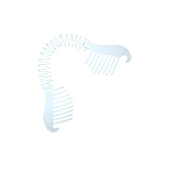 Vintage 1990s Hair Clincher Banana Clip French Comb Ponytail White Plastic - Picture 3 of 3